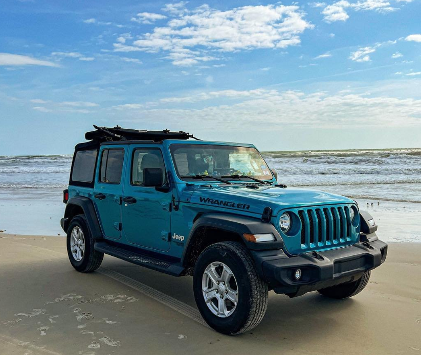 Jeep on beach